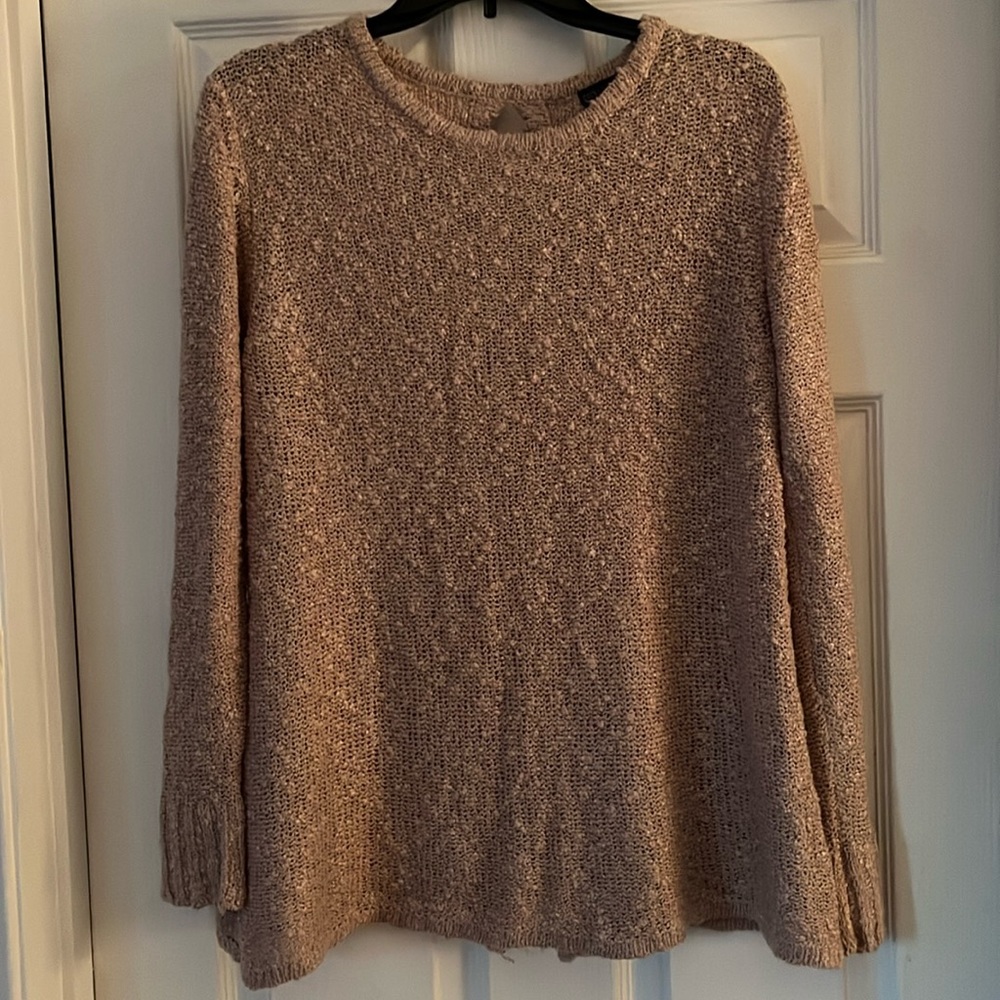 COCO + CARMEN SWEATER W/LACE UP BACK L/XL EUC